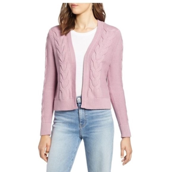 Halogen Open Front Cable Cardigan - Picture 1 of 9